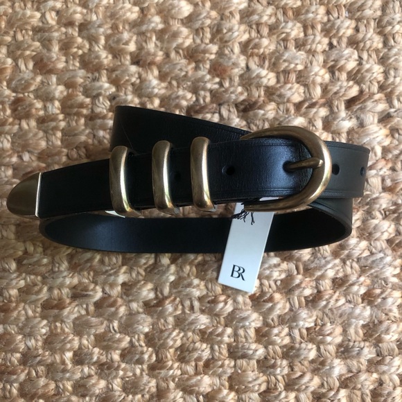 New w Tag: Banana Republic Montagne Leather Belt. Black. main image 9